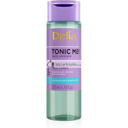 Delia Cosmetics Tonic Me Hidratáló Tonik Érzékeny és Száraz Bőrre Hyaluronsavval, Rózsaszirommal, Zöld Teával és Kamilla Kivonattal