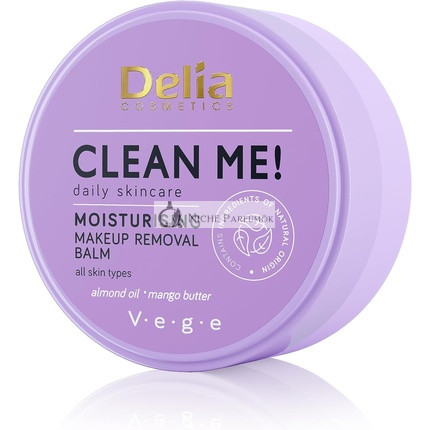 Delia Cosmetics Clean Me Gesichts- und Augen-Make-up-Entferner-Balsam für alle Hauttypen mit Mandelöl, Kakaobutter und Mangobutter, 40g