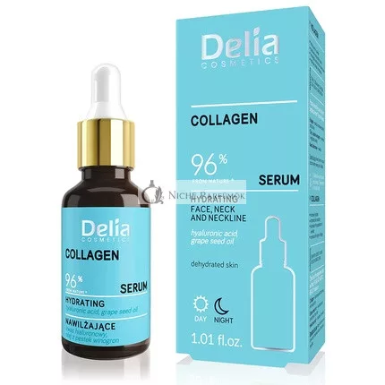 Delia Cosmetics Kollagenserum Hyaluronsäure Behandlung für Trockene Haut, 30ml