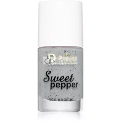   Delia Cosmetics Sweet Pepper fekete részecskés körömlakk - 01 Felhős, 11 ml
