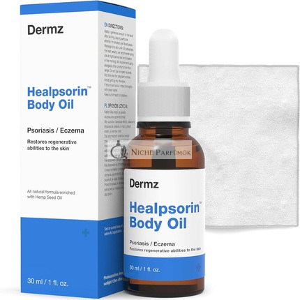 Healpsorin Kendermagolaj Testápoló Olaj Mikroflanel Törölközővel Pikkelysömör Kezeléshez, 30ml