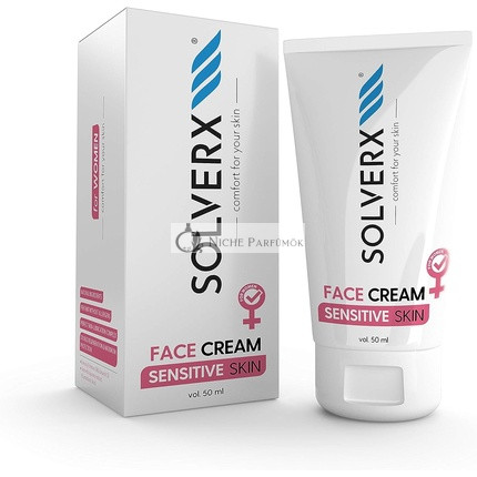 SOLVERX Gesichtscreme für empfindliche Haut für Frauen mit Sheabutter, Hyaluronsäure und Laktobionsäure, 50ml