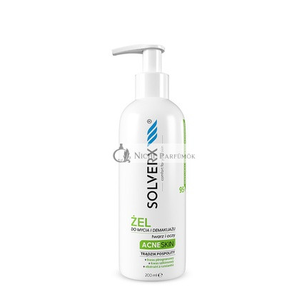 Solverx Acne Bőrtisztító Gél Arctisztításhoz és Sminkeltávolításhoz, 200ml