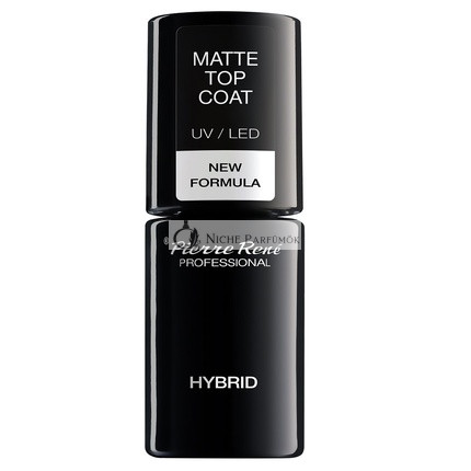 Pierre Rene Matt Top Coat UV LED Hibrid Top Coat Matt Finish, 6ml