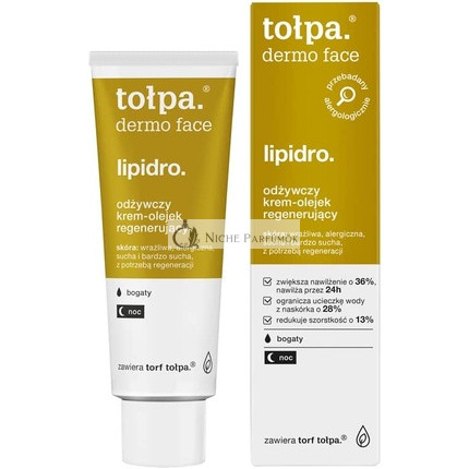 Tolpa Dermo Gesicht Lipidro Nährend regenerierende Creme-Öl Reich Nacht, 40ml