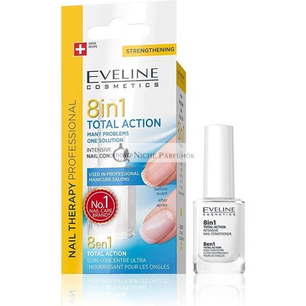 Eveline Cosmetics körömterápia professzionális 8 az 1-ben összpontosított keményítő és erősítő lakk köröm szérum 12ml