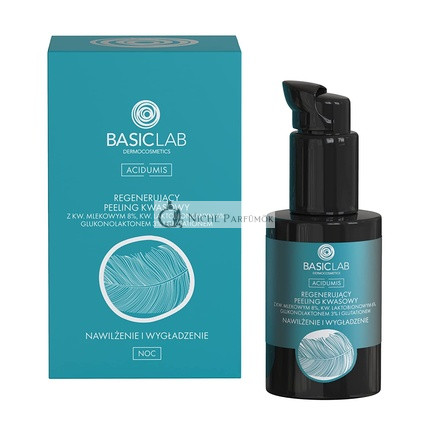 Basiclab Regenerierendes Säurepeeling mit 8% Milchsäure und 6% Laktobionsäure, 30ml