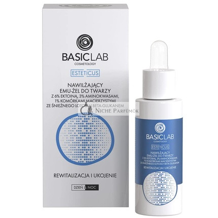 Basiclab Feuchtigkeitsspendendes Emulgel-Serum mit 6% Ectoin, 3% Aminosäuren, 1% Schneelotus-Stammzellen und Beta-Glucan, 30ml