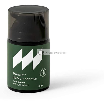 Monolit Arcápoló Krém Algakivonattal Férfiaknak Tápláló Avokádó Olajjal, Ránctalanító Spirulinával, Hidratáló Kókuszolajjal, 50ml