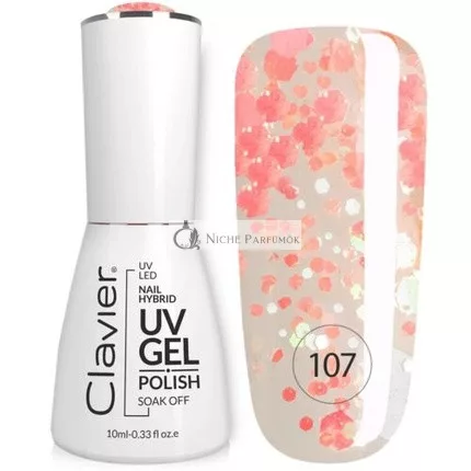 Luxus Hibrid Körömlakk Holografikus Részecskékkel 107 Barackszín