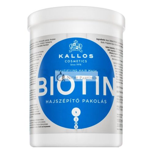 Kallos Biotin Beautifying Hair Mask kräftigende Maske für schwaches Haar 1000 ml