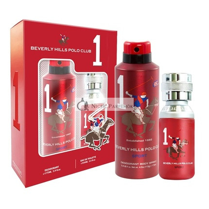 Beverly Hills Polo Club Man Sport One Eau De Toilette Spray 100 ml und Deodorant Spray 175 ml Set
