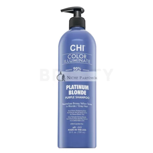 CHI Color Illuminate Platinum Blonde Purple Shampoo aufhellendes Shampoo für platinblondes und graues Haar 739 ml