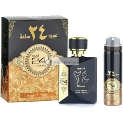  Oud 24 Hours 100ml Arabisches Parfüm Spray, Zitrone, Fruchtig, Schokolade, Vanille, Agar, Holz, Moschus