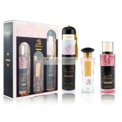   Rose Paris Éjszakai Ajándékcsomag Ard Al Zaafaran - 100ml Eau de Parfum, 300ml Szoba Spray, 250ml Test Spray