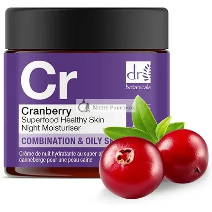 Dr Botanicals Superfood Healthy Skin Moisturiser Cranberry & Juniper Night, 60ml