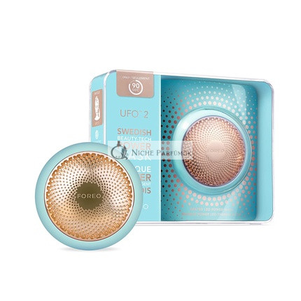 FOREO UFO 2 Mint Supercharged 2-Minuten-Gesichtsgerät mit Erwärmung, Kühlung, Temperaturregelung, T-Sonic-Massage, vollem Spektrum und rotem LED, feuchtigkeitsspendend, nährend, 2 Jahre Garantie