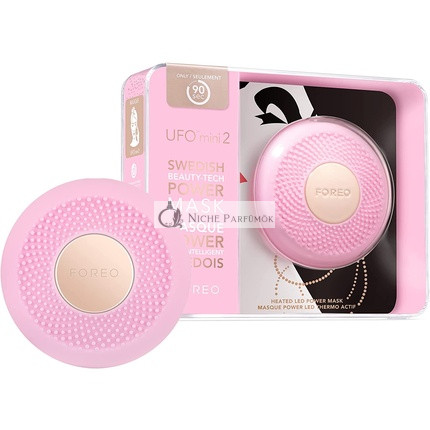 Foreo Ufo Mini 2 Teljes Arc LED Maszk Kezelés Piros Fényterápiával és Arcmasszírozóval, Rózsaszín Gyöngy