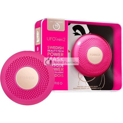 Foreo Ufo Mini 2 Vollgesichts-LED-Maske mit roter Lichttherapie und Gesichtsmassager fuchsia