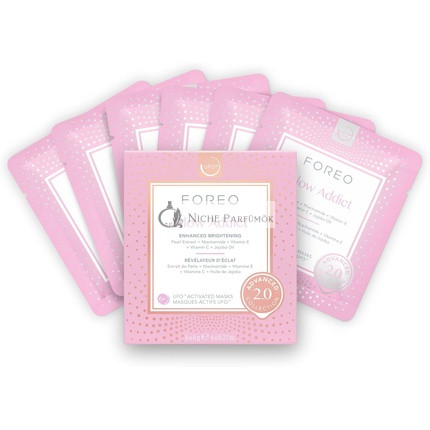 Glow Addict Fejlett Gyűjtemény 2.0 UFO-aktivált Hidratáló Arcmaszk Vitamin C & E Minden Bőrtípusra & Fakó Bőrre 6 Darab
