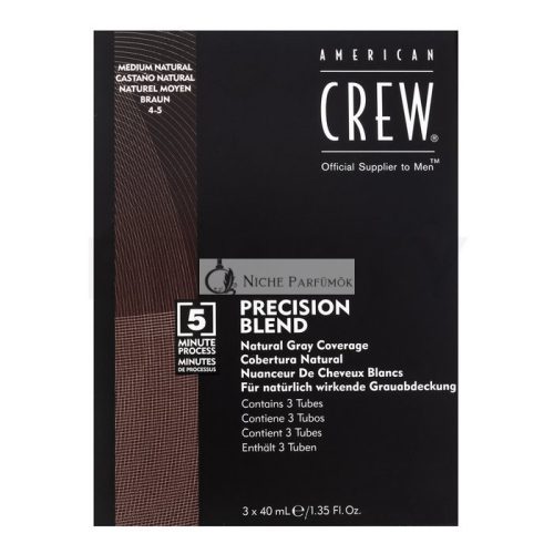 American Crew Precision Blend Natural Gray Coverage hajfesték férfiaknak Medium Natural 4-5 3 x 40 ml
