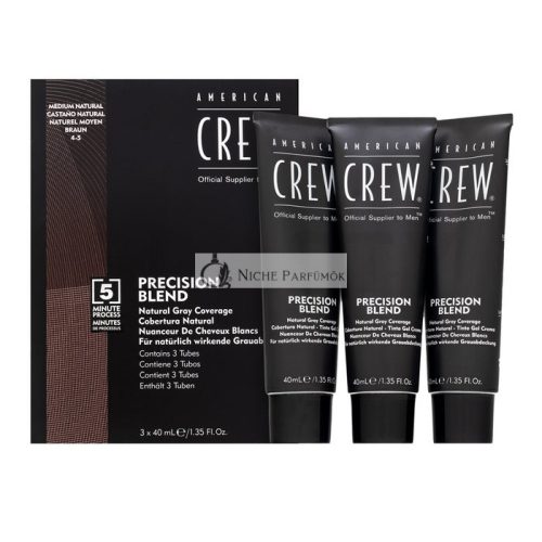 American Crew Precision Blend Natural Gray Coverage hajfesték férfiaknak Medium Natural 4-5 3 x 40 ml