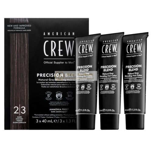 American Crew Precision Blend Natural Gray Coverage hajfesték férfiaknak Dark 3 x 40 ml