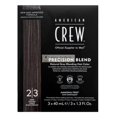 American Crew Precision Blend Natural Gray Coverage hajfesték férfiaknak Dark 3 x 40 ml