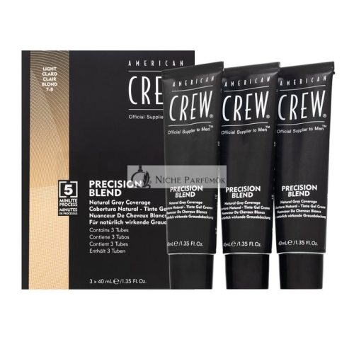 American Crew Precision Blend Natural Gray Coverage hajfesték férfiaknak Light Blond 7-8 3 x 40 ml