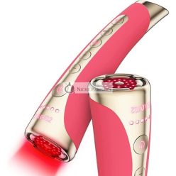   FAQ 102 EMS RF & 8 LED Lichttherapie Gesichtsstraffungs-Massagegerät, Rosa Rubin