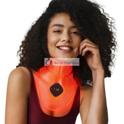   FAQ 211 Viselhető Szilikon Anti-aging NIR + 7 LED Fényterápiás Nyak- és Dekoltázs Maszk Luxus Bőrápolás Ráncok és Vonások Ellen, Vezeték Nélküli és Könnyű, Rugalmas Illeszkedés és Teljes Lefedettség, Szépségápolás