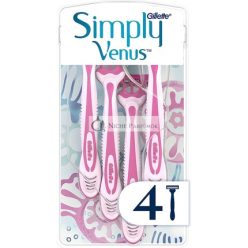   Gillette Simply Venus3 Einwegrasierer mit 3 Klingen, Feuchtigkeitsstreifen, Glatte und Geschützte Haut, 4 Rasierer