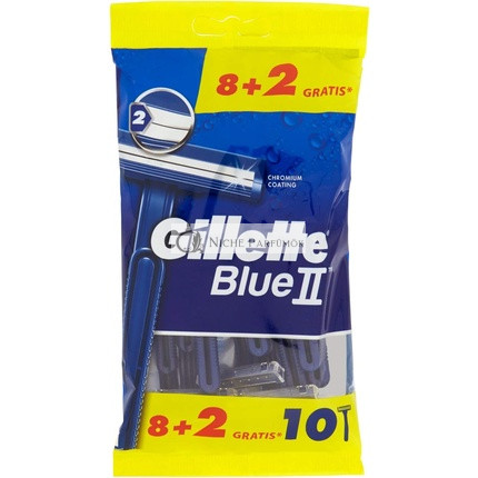 Gillette Blue 2 Chrombeschichteter, Langlebiger Einwegrasierer 8+2