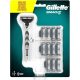 Gillette Mach3 Férfi Borotva Kenhető Csíkokkal és 12 Utántöltő Pengével