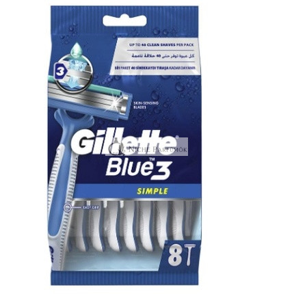 Gillette Blue Simple 3 Einwegrasierer - 8 Stück