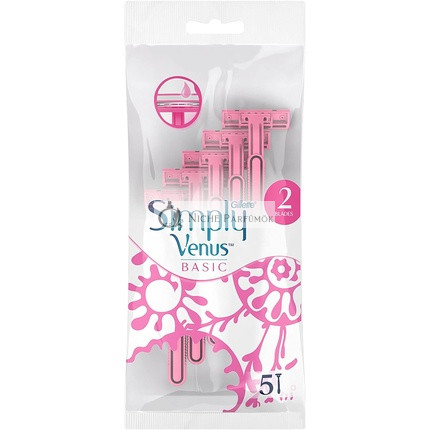 Gillette Simply Venus Damen Einweg-Rasierer mit 2 Klingen - 5 Stück