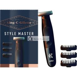   King C. Gillette Style Master Szakállvágó Férfiaknak 1 Cserélhető 4D Pengével és 3 Cserélhető Fésűtartozékkal