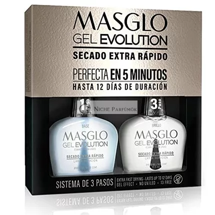 MASGLO GEL EVOLUTION Körömlakk Gél Hatás UV LED Lámpa Nélkül, 0,25 Fl Oz