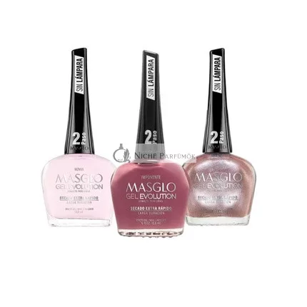 MASGLO GEL EVOLUTION Körömlakk Gél Hatás, 3 Színárnyalat, 12 napig tartó, Álom Kiválasztás