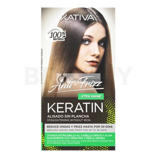 Kativa Anti-Frizz Straightening Without Iron Set mit Keratin zur Haarglättung ohne Glätteisen Xtra Shine 30 ml + 30 ml + 150 ml
