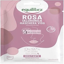   Equilibra Hidratáló Arcpakolás Rózsavízzel 100% Természetes Szövetmaszk Hyaluronsavval, Avokádó Olajjal és Shea Vajjal