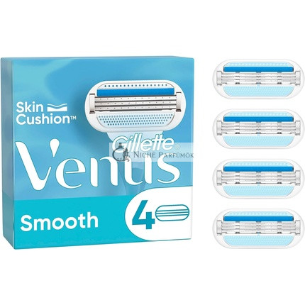 Gillette Venus Smooth Damenrasierer Klingen 4 Ersatzklingen mit 3-fach geschützter Klinge, die sich an die Körperkontur anpasst