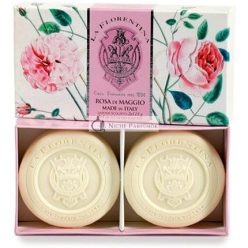   La Florentina Set Mit Zwei Seifen In Geschenkbox Rose des Mai, 120 g