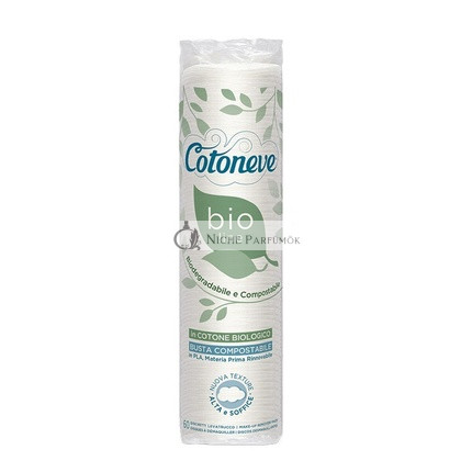 COTONEVE Bio Vonal Organikus Pamut Kerek Sminklemosó Párnák 60 Darab