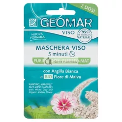   GEOMAR Tiefenreinigende Gesichtsmaske mit weißem Ton, 2x7,5ml