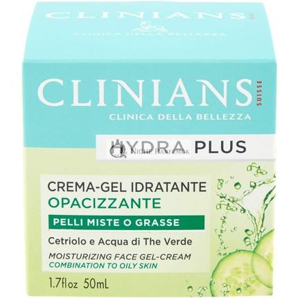 Clinians Feuchtigkeitsspendende mattierende Gesichtscreme mit Apfelwasser und Zink für fettige Haut, 50ml