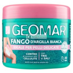   GEOMAR Fehér Agyag Pakolás a Narancsbőr Tökéletlenségei Ellen Érzékeny Bőrre, 95% Természetes Eredetű, Tris Sókkal, Tengeri Sóval, Epsom és Holt-tengeri Sóval, Olaszországban Készült, 600g