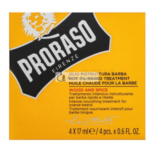Proraso Wood And Spice olaj Hot Oil Beard Treatment 4 x 17 ml