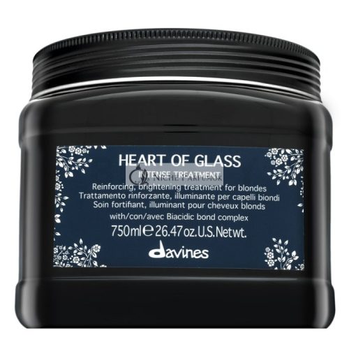 Davines Heart Of Glass Intense Treatment kräftigende Maske für gefärbtes, chemisch behandeltes und aufgehelltes Haar 750 ml