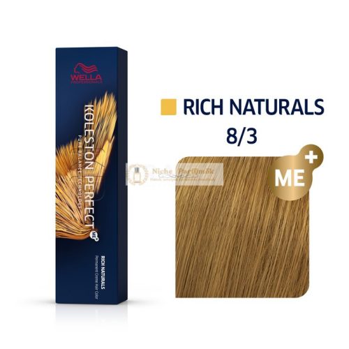 Wella Professionals Koleston Perfect Me+ Rich Naturals Professionelle permanente Haarfarbe 8/3 60 ml